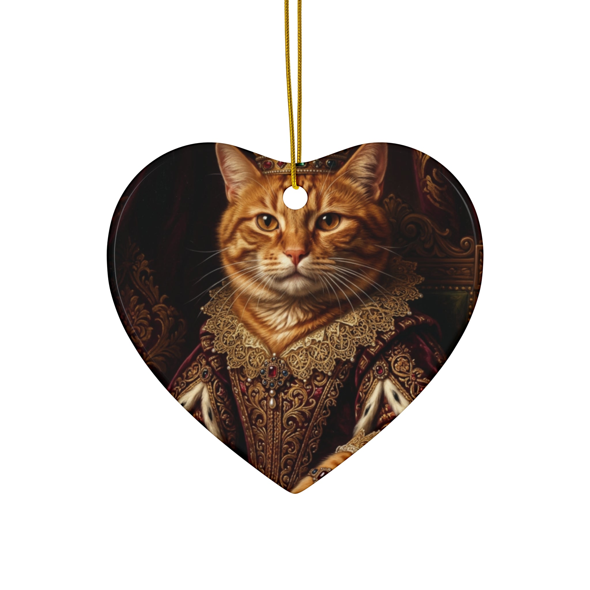 Custom Pet Portrait Ornament — Renaissance Royal