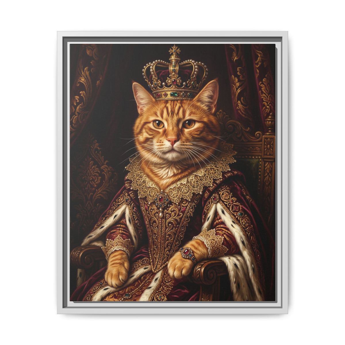 Custom Pet Portrait — Royal Knight — Framed Canvas