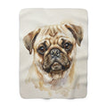 Custom Pet Portrait Blanket — Watercolor — Sherpa Fleece