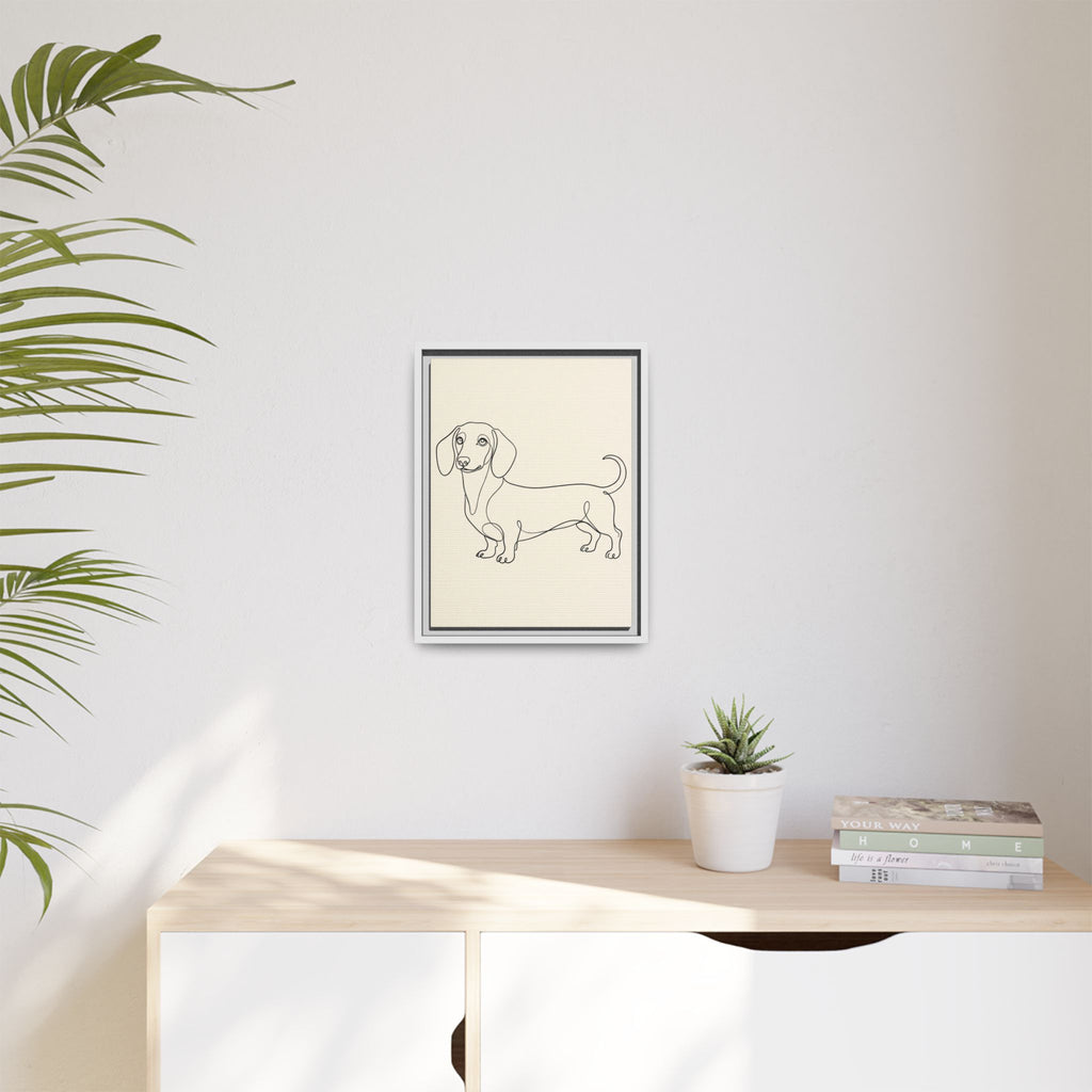 Custom Pet Portrait — Minimalist Line Art — Framed Canvas