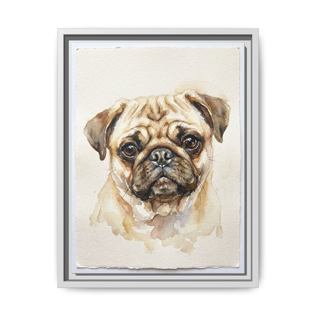 Custom Pet Portrait — Watercolor — Framed Canvas
