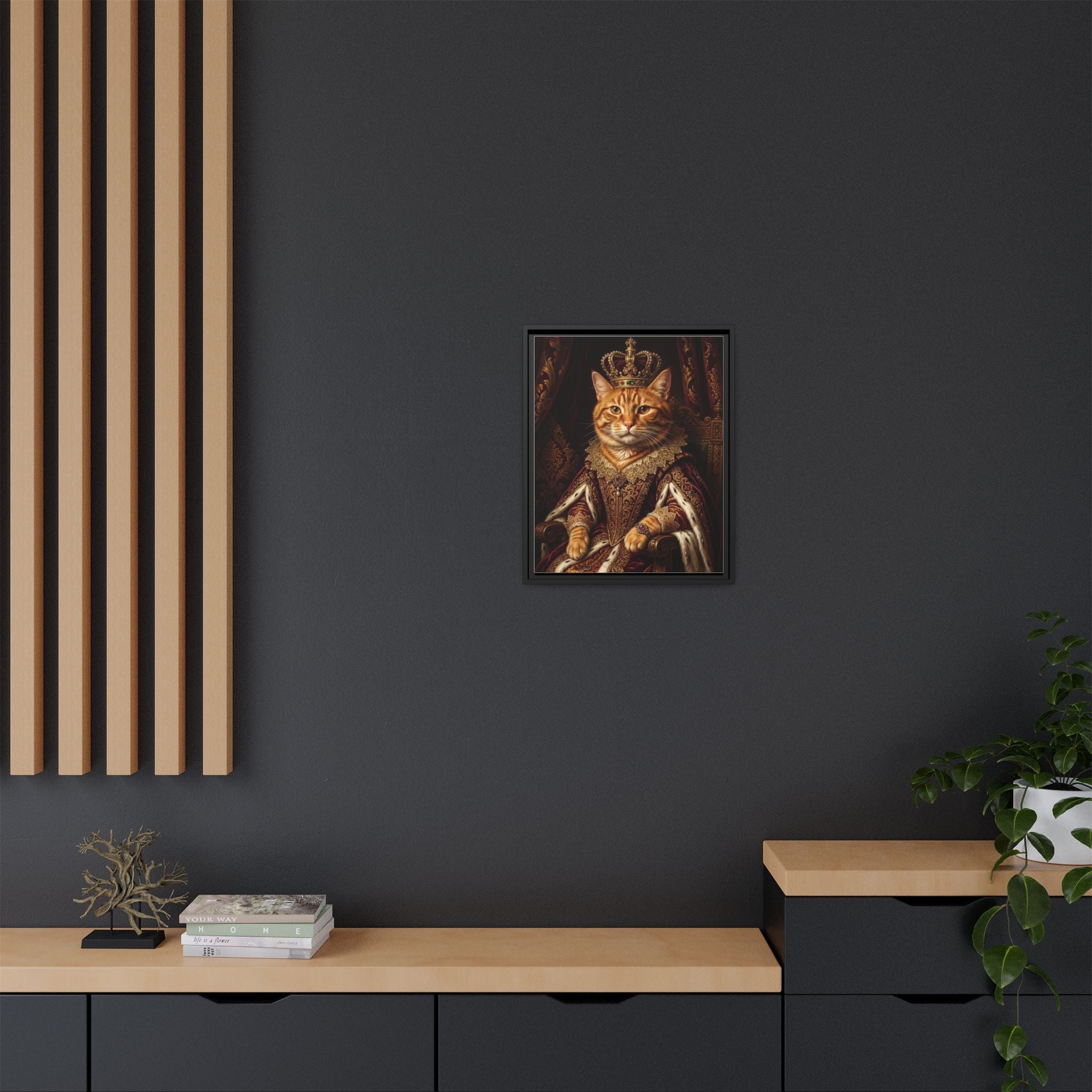 Custom Pet Portrait — Royal Knight — Framed Canvas