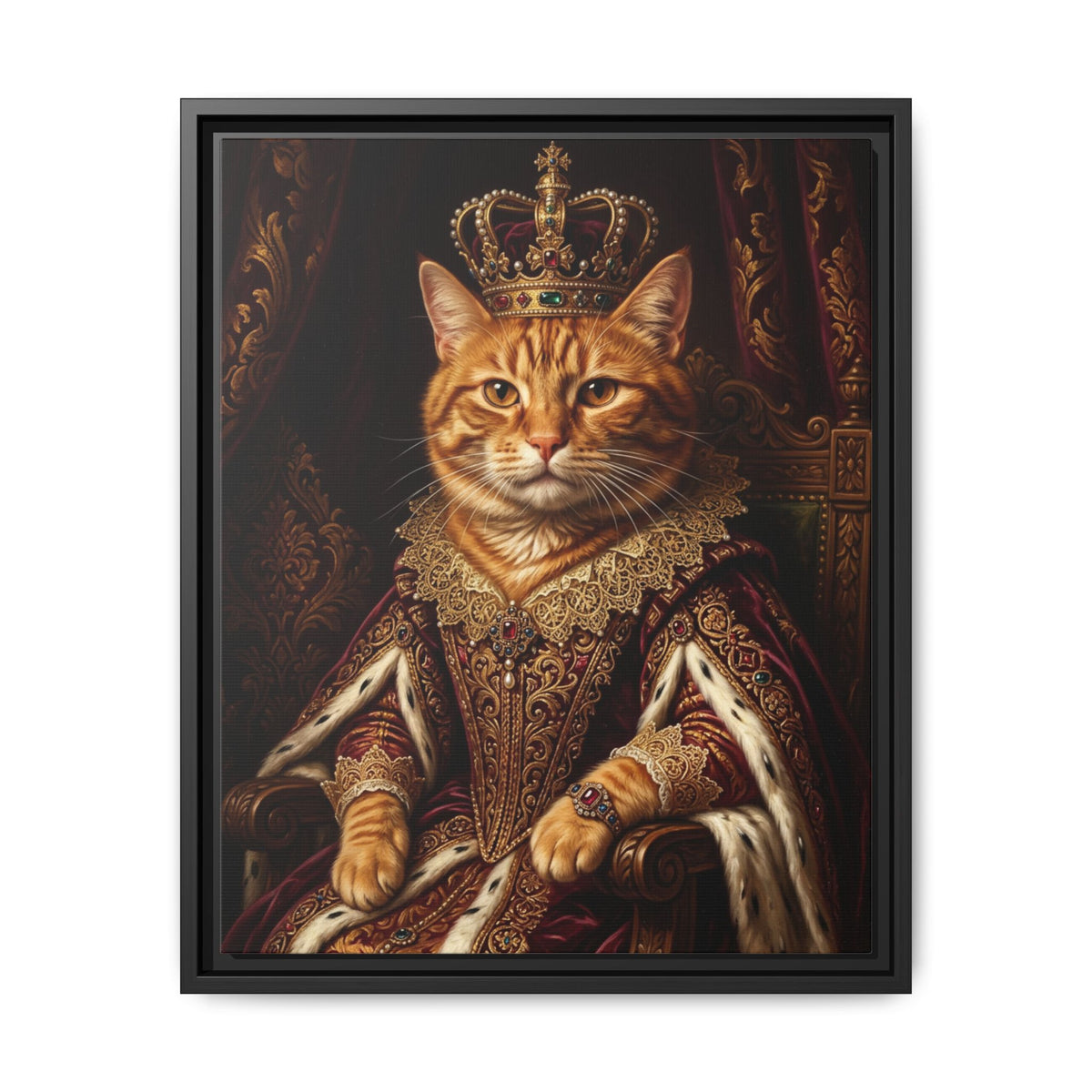 Custom Pet Portrait — Renaissance Royal — Framed Canvas