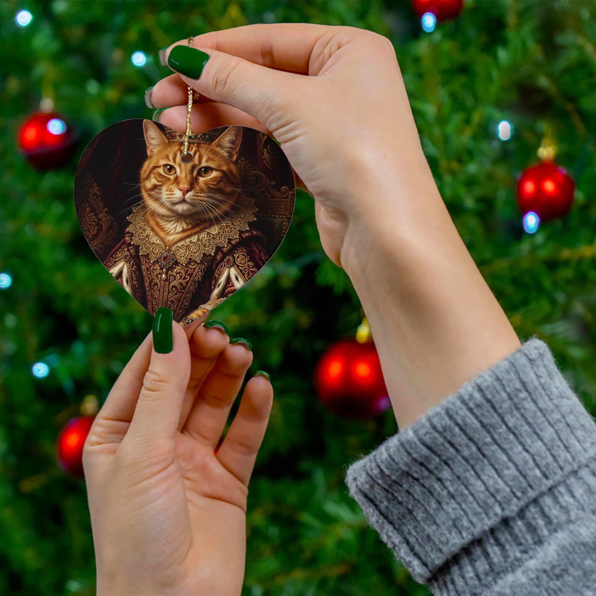 Custom Pet Portrait Ornament — Renaissance Royal