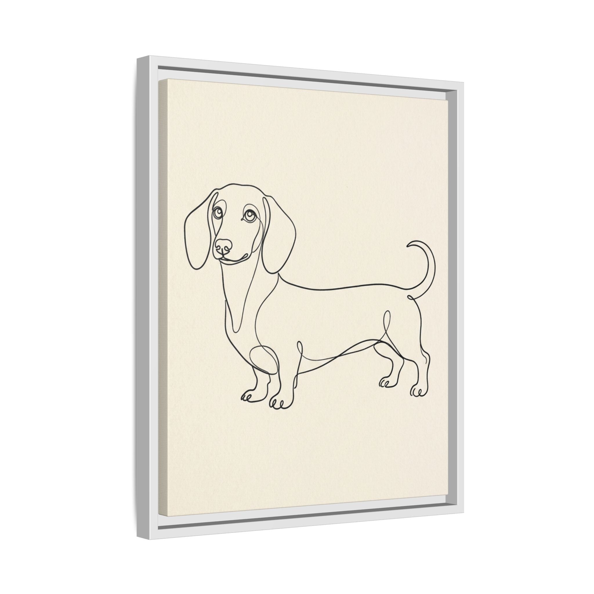 Custom Pet Portrait — Minimalist Line Art — Framed Canvas