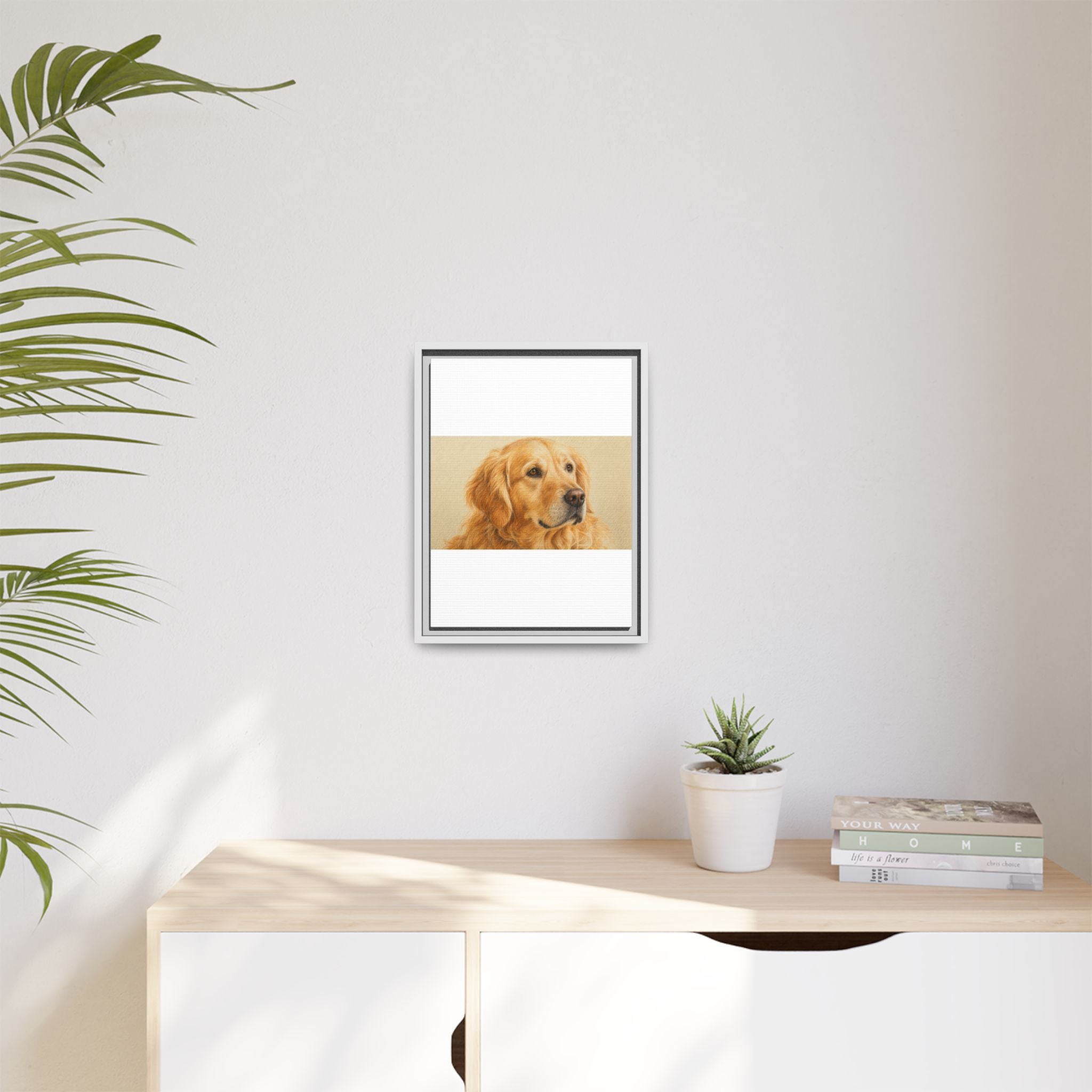 Custom Pet Portrait — Colored Pencil Sketch — Framed Canvas