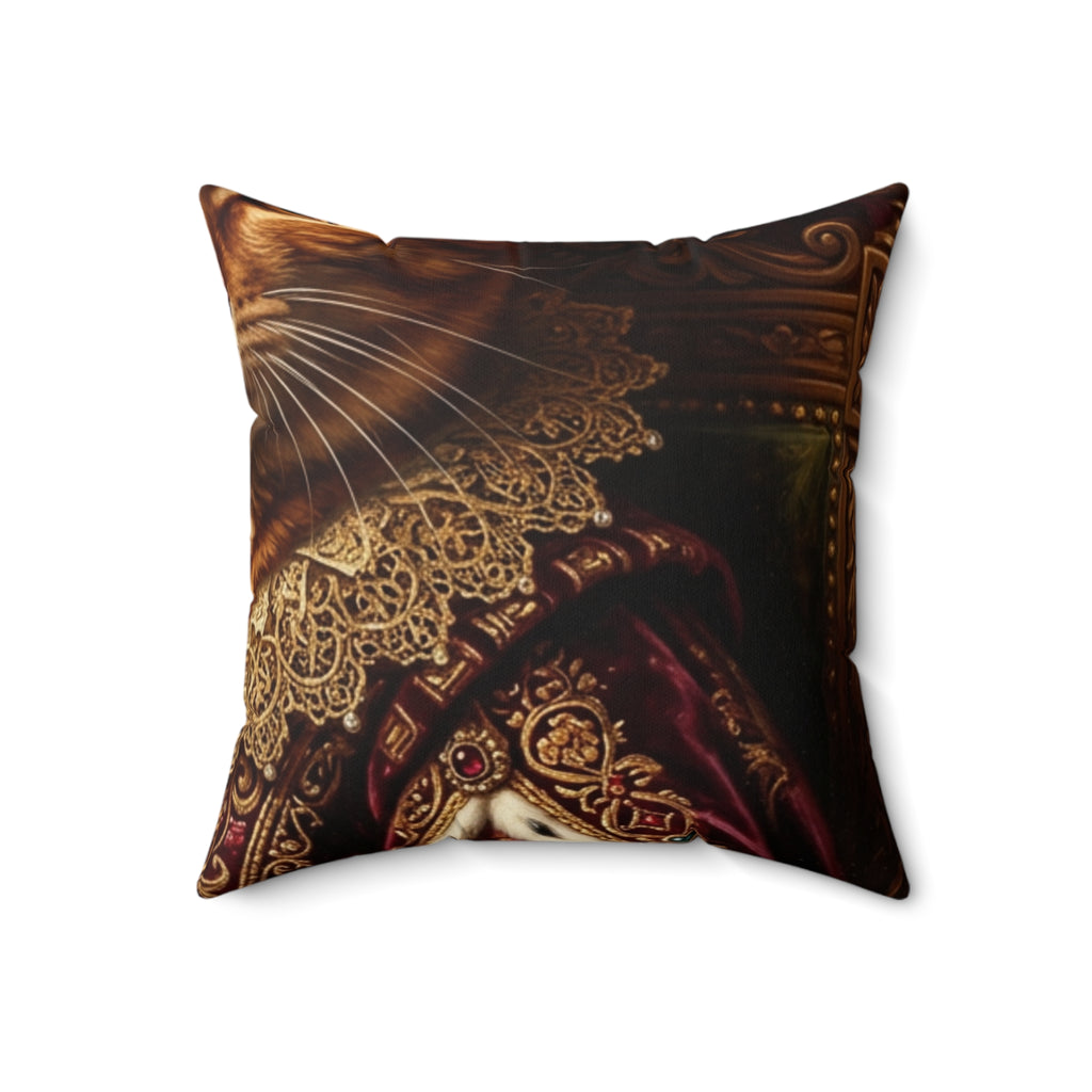Custom Pet Portrait Pillow — Renaissance Royal