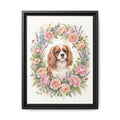 Custom Pet Portrait — Floral Garden — Framed Canvas