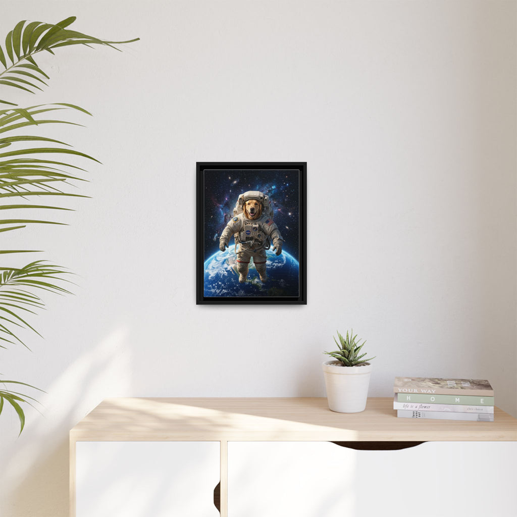 Custom Pet Portrait — Astronaut — Framed Canvas