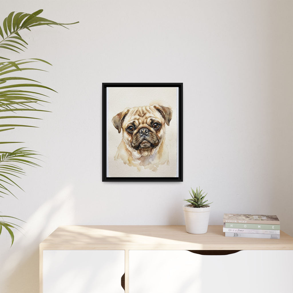 Custom Pet Portrait — Watercolor — Framed Canvas
