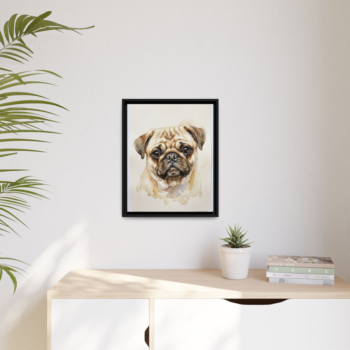 Custom Pet Portrait — Watercolor — Framed Canvas