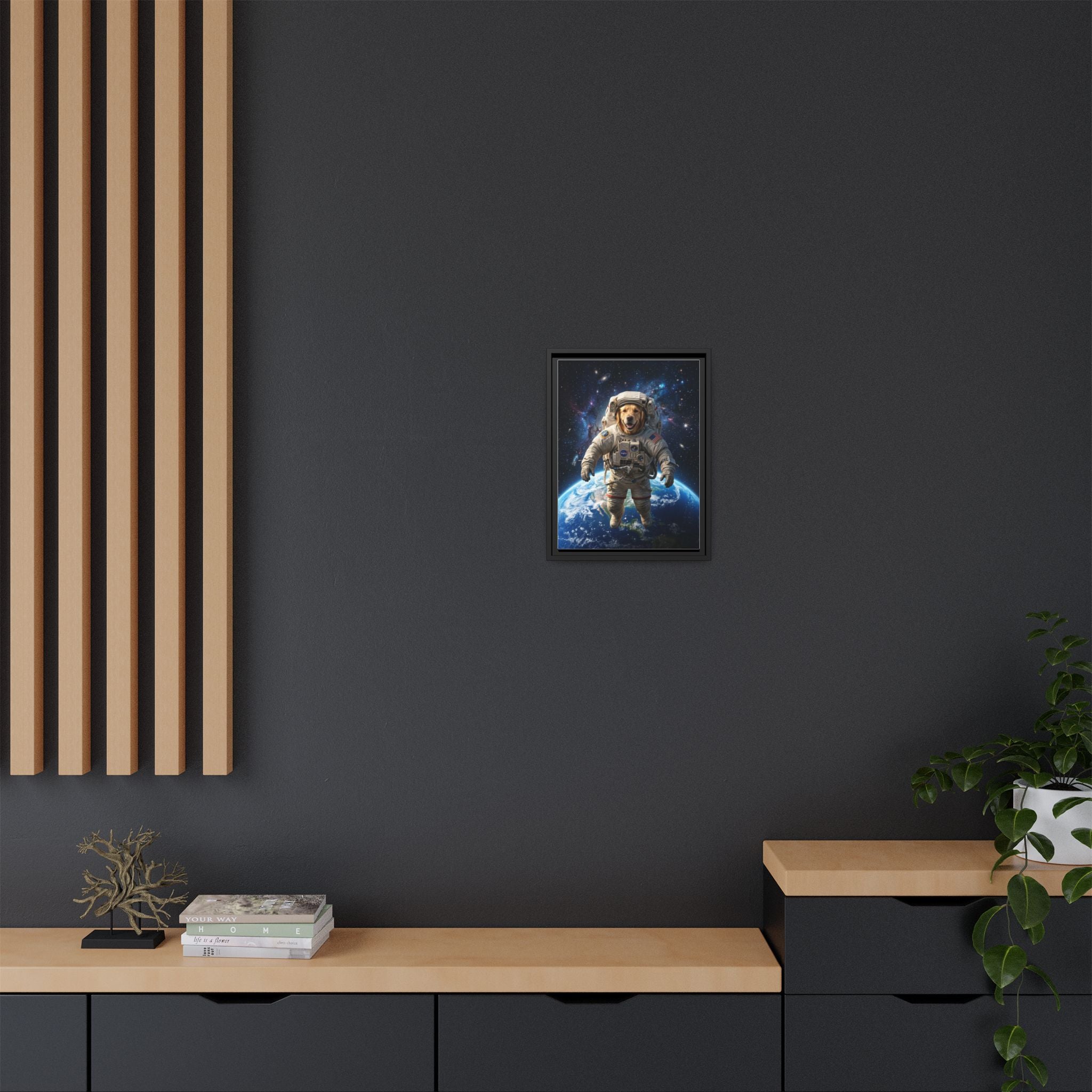 Custom Pet Portrait — Astronaut — Framed Canvas