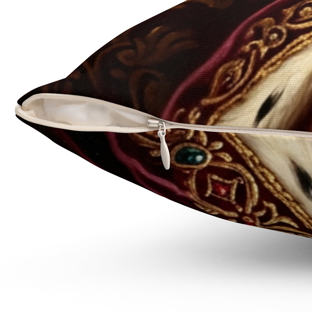 Custom Pet Portrait Pillow — Renaissance Royal