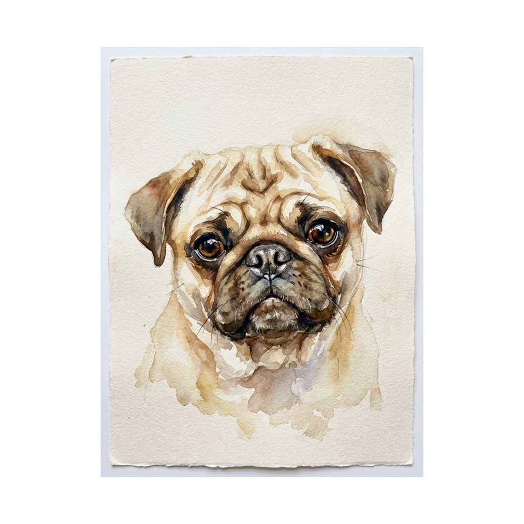 Custom Pet Portrait Poster — Watercolor — Matte