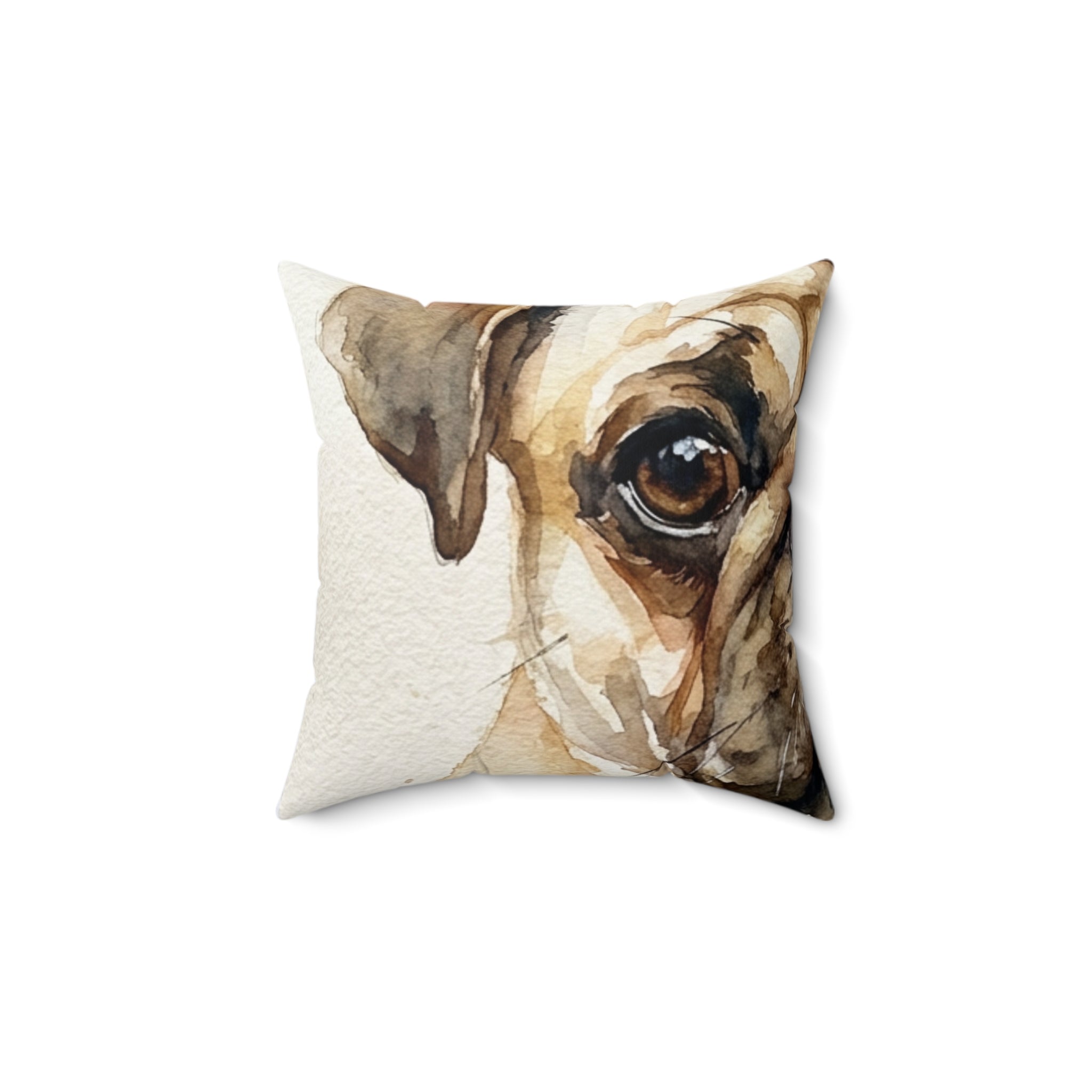 Custom Pet Portrait Pillow — Watercolor