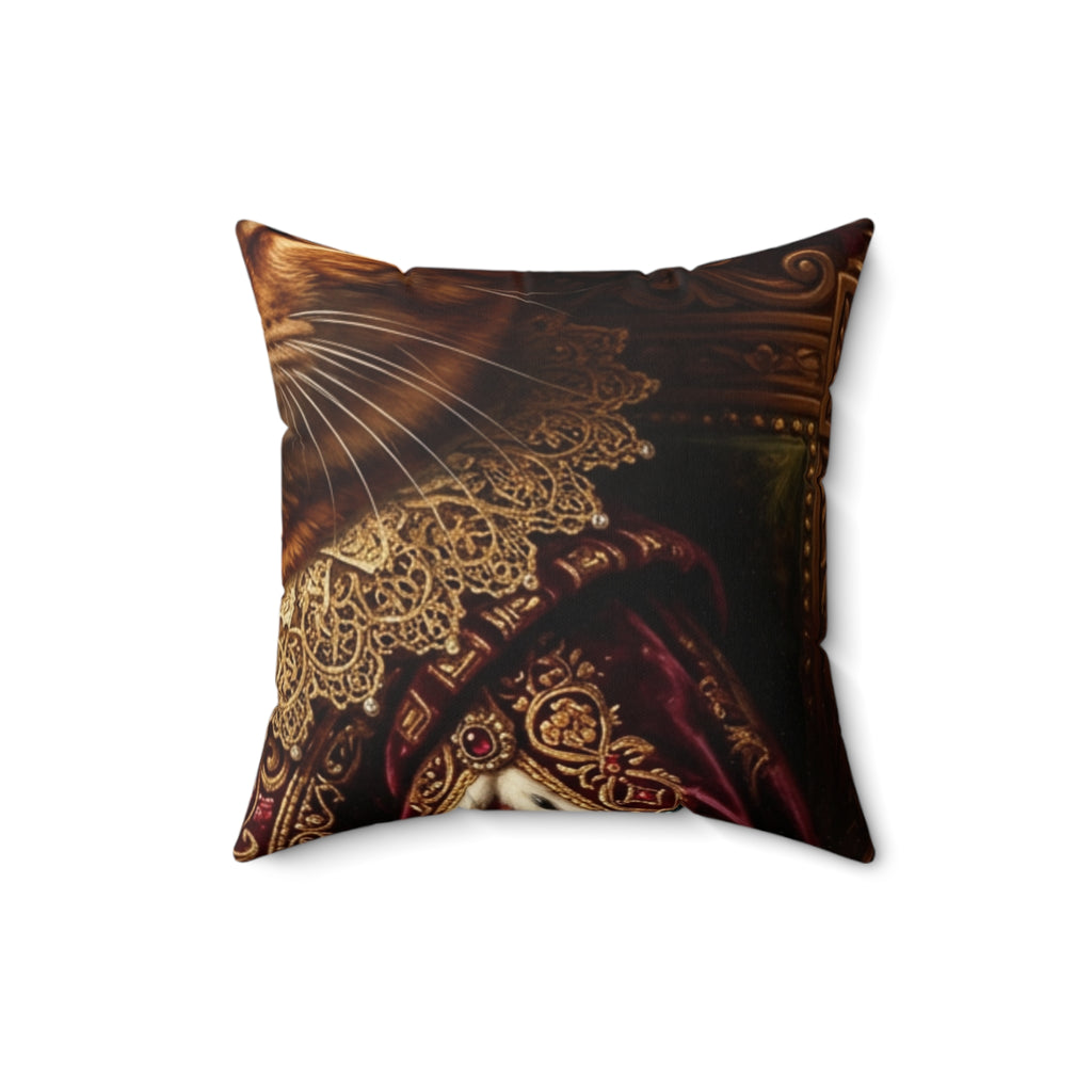Custom Pet Portrait Pillow — Renaissance Royal