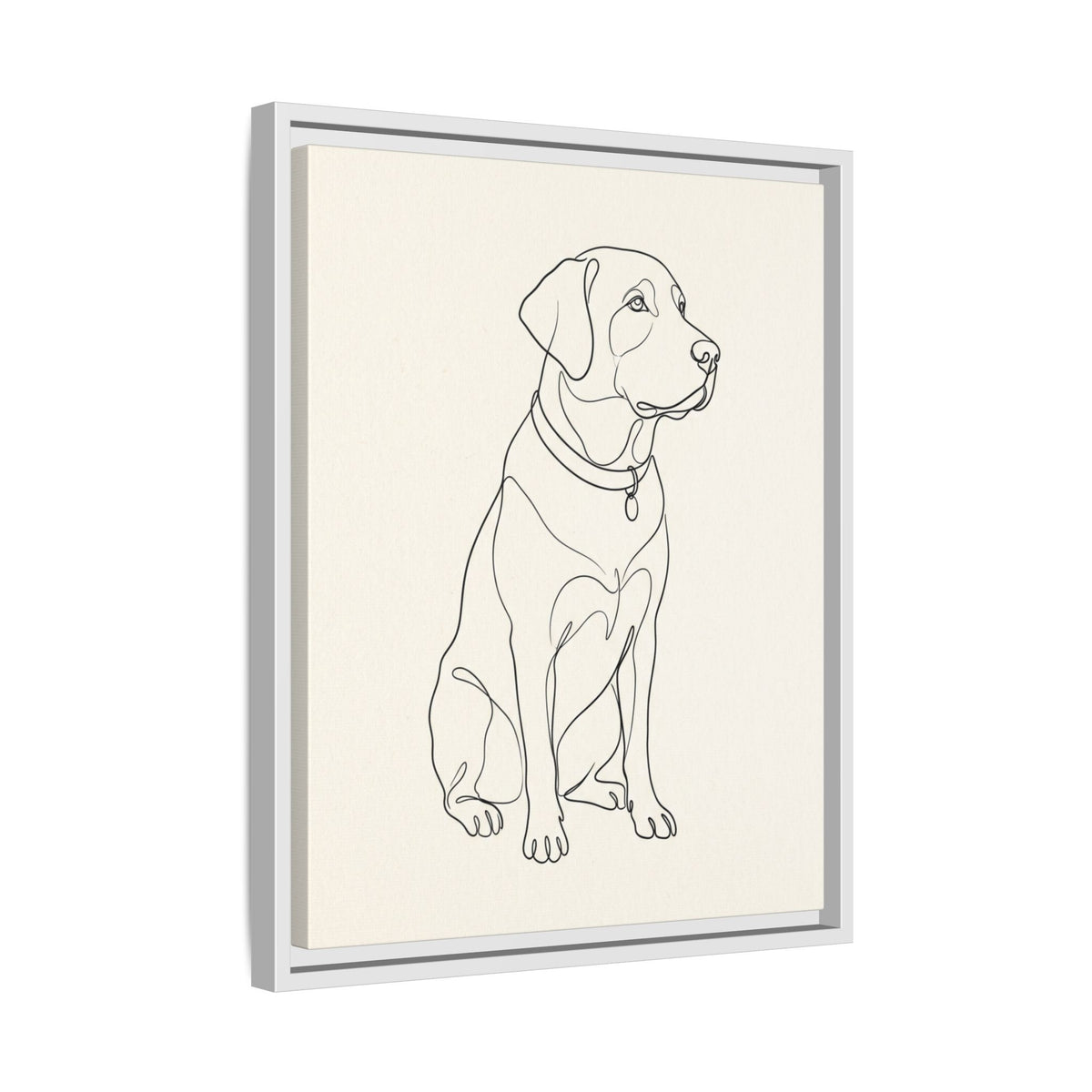 Custom Pet Portrait — Minimalist Line Art — Framed Canvas