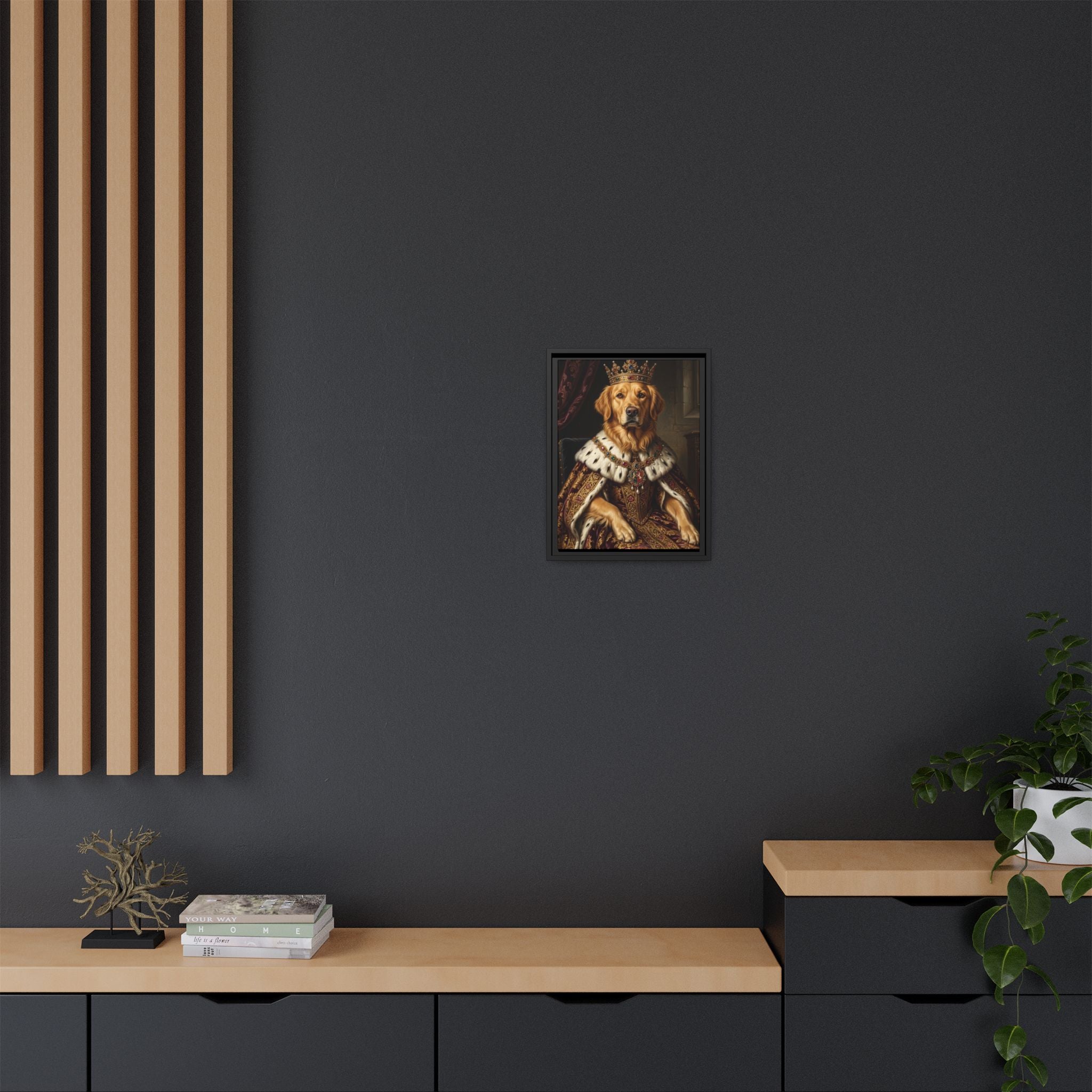 Custom Pet Portrait — Renaissance Royal — Framed Canvas