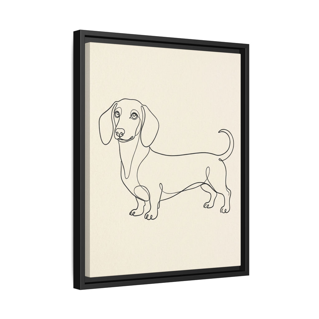 Custom Pet Portrait — Minimalist Line Art — Framed Canvas