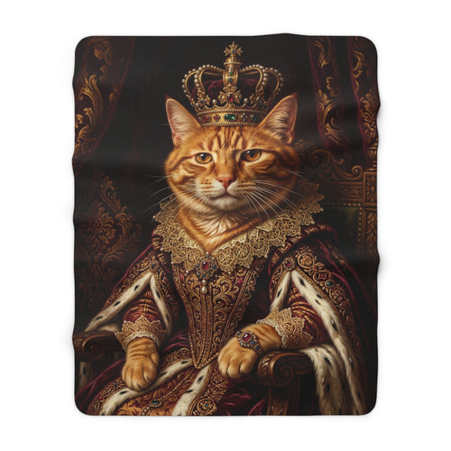Custom Pet Portrait Blanket — Renaissance Royal — Sherpa Fleece