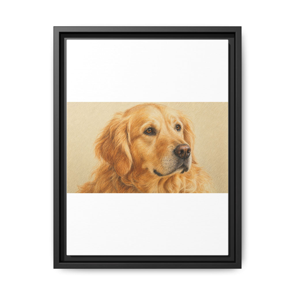 Custom Pet Portrait — Colored Pencil Sketch — Framed Canvas
