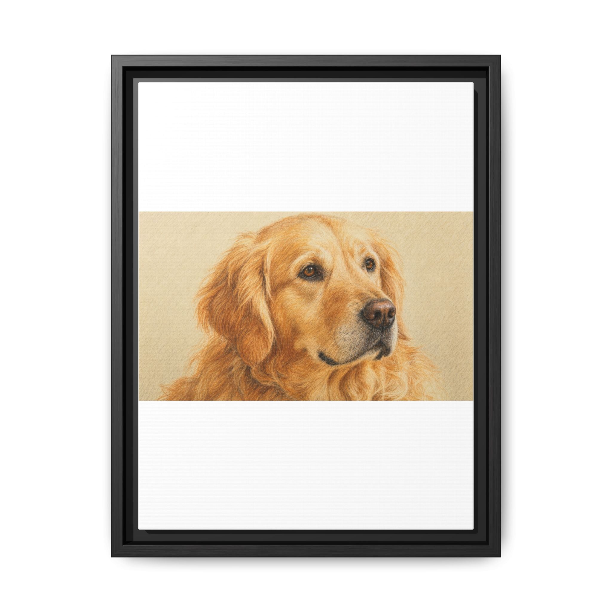Custom Pet Portrait — Colored Pencil Sketch — Framed Canvas