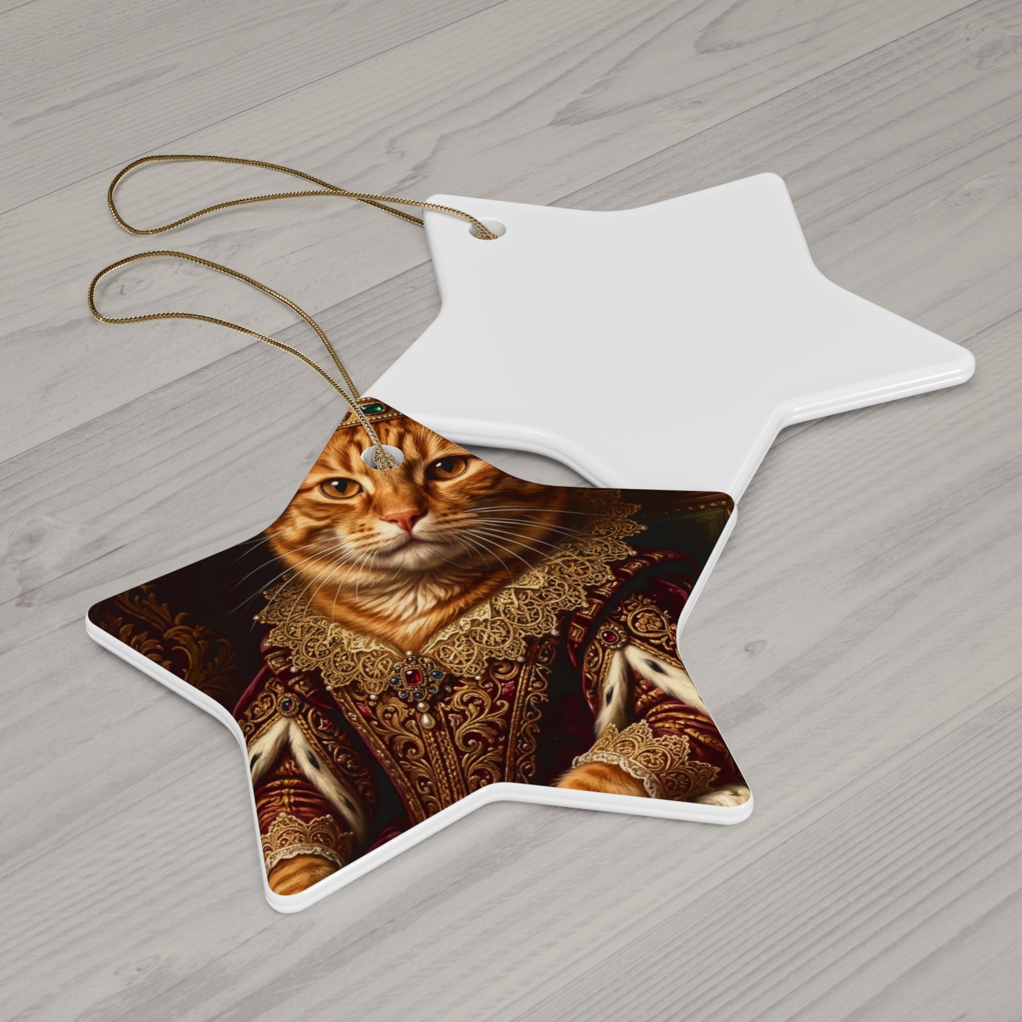 Custom Pet Portrait Ornament — Renaissance Royal