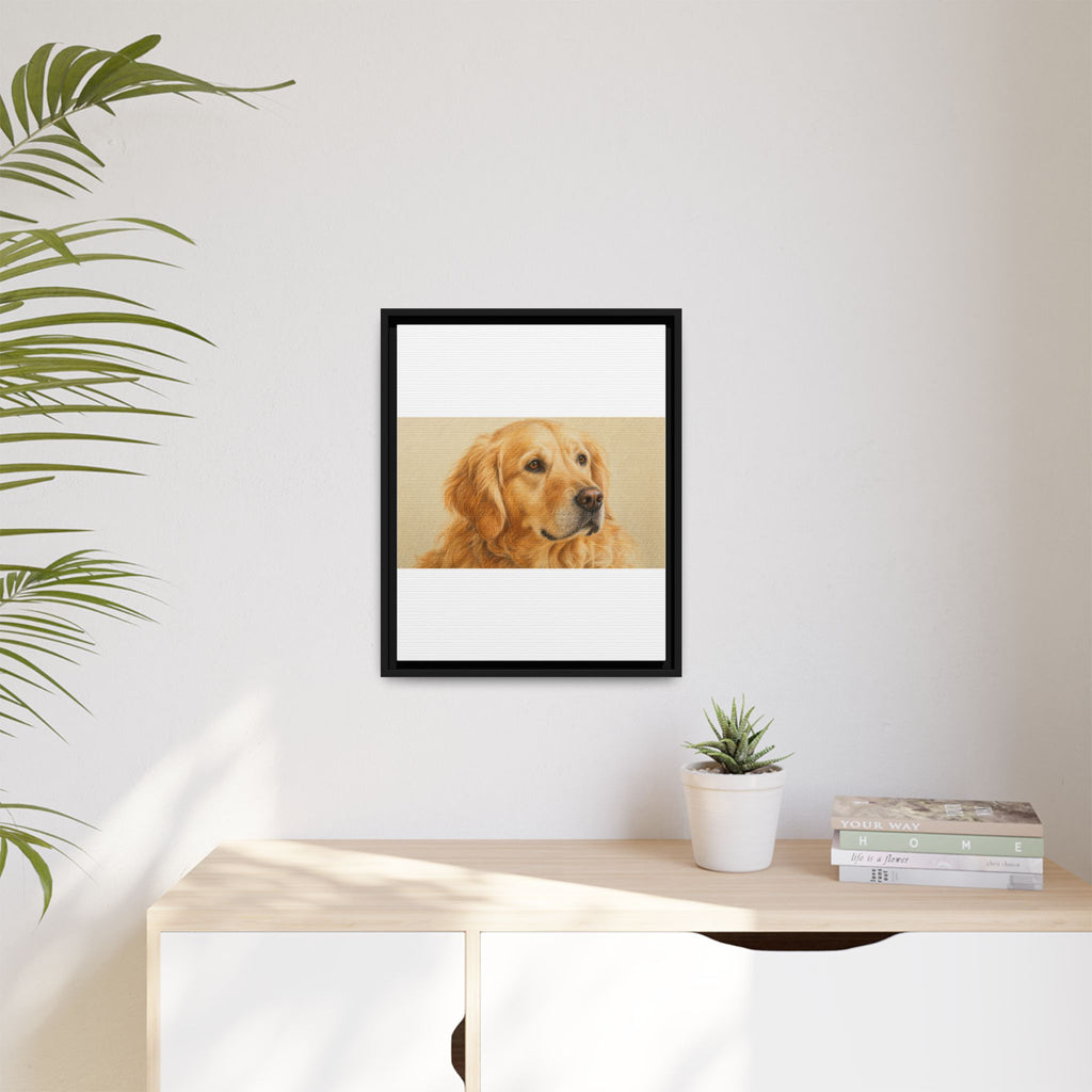 Custom Pet Portrait — Colored Pencil Sketch — Framed Canvas