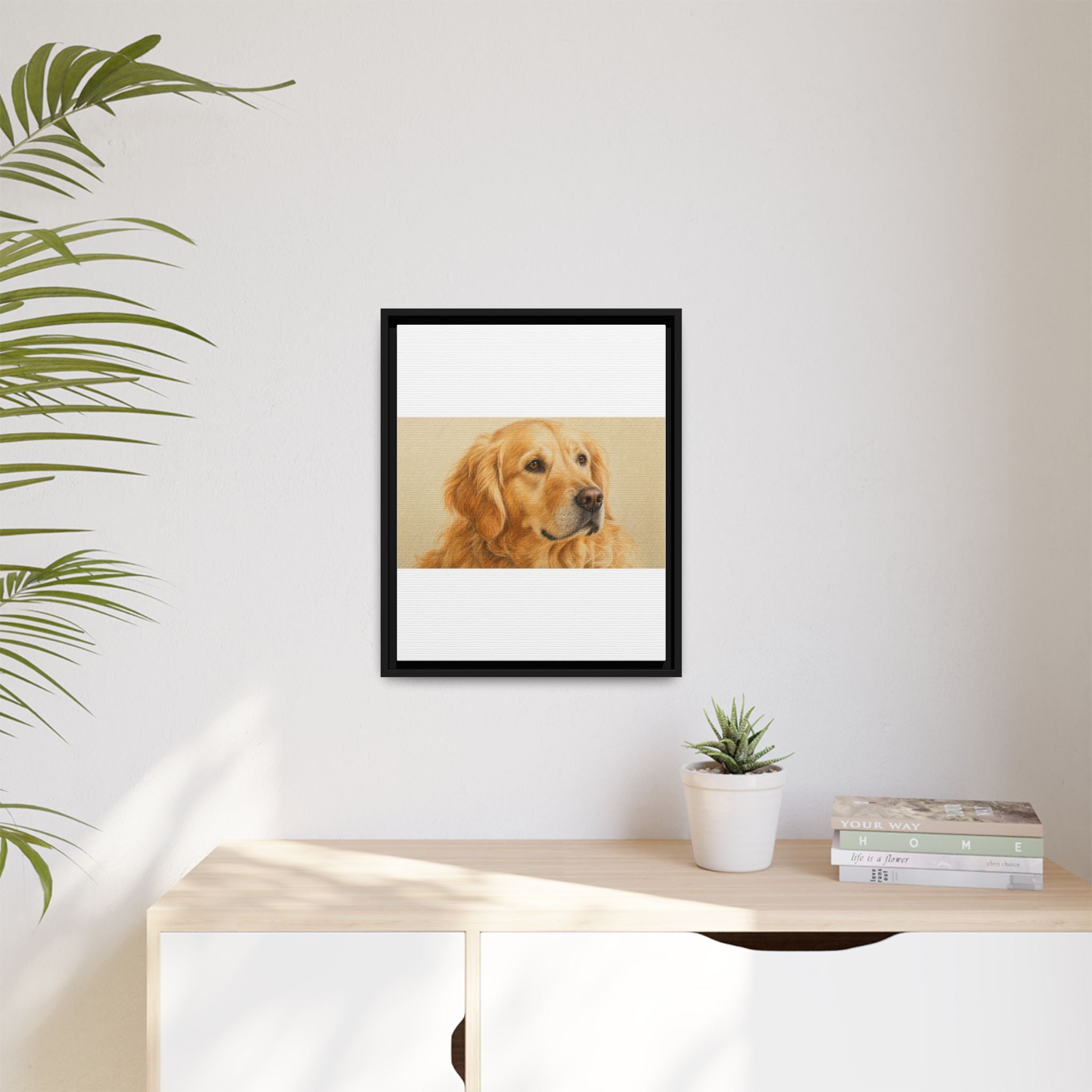 Custom Pet Portrait — Colored Pencil Sketch — Framed Canvas