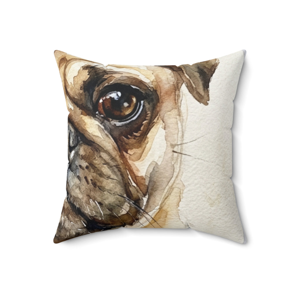 Custom Pet Portrait Pillow — Watercolor