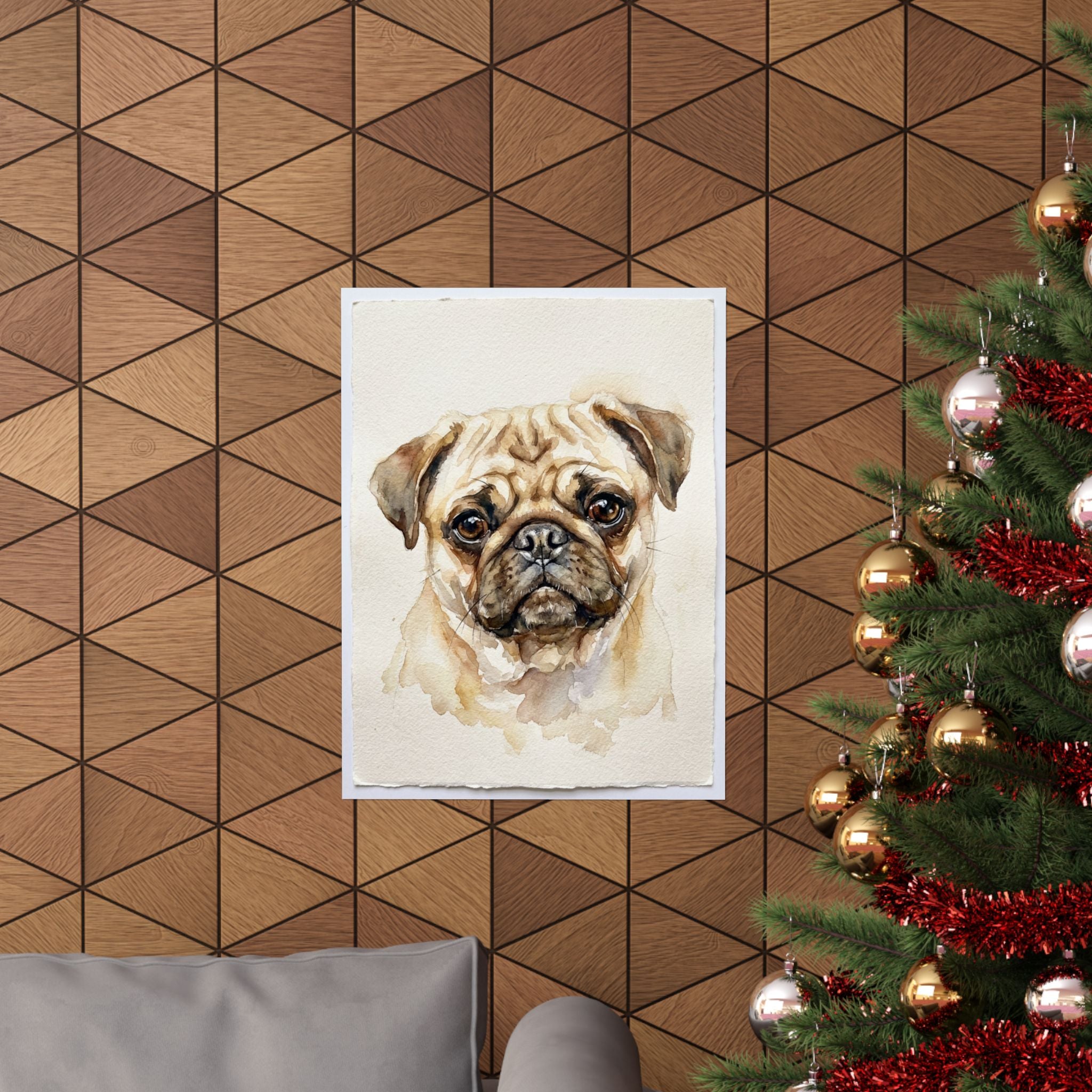 Custom Pet Portrait Poster — Watercolor — Matte