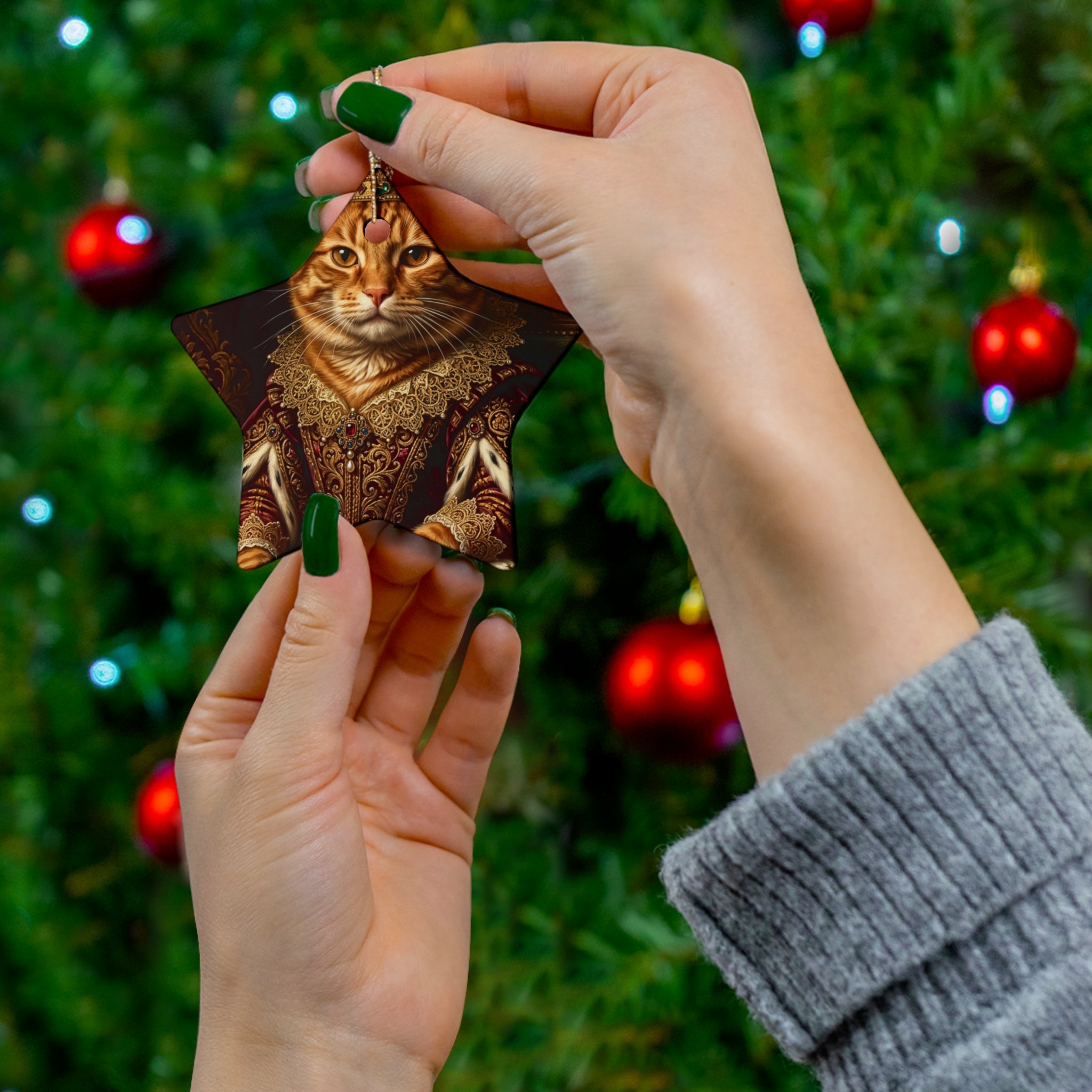 Custom Pet Portrait Ornament — Renaissance Royal