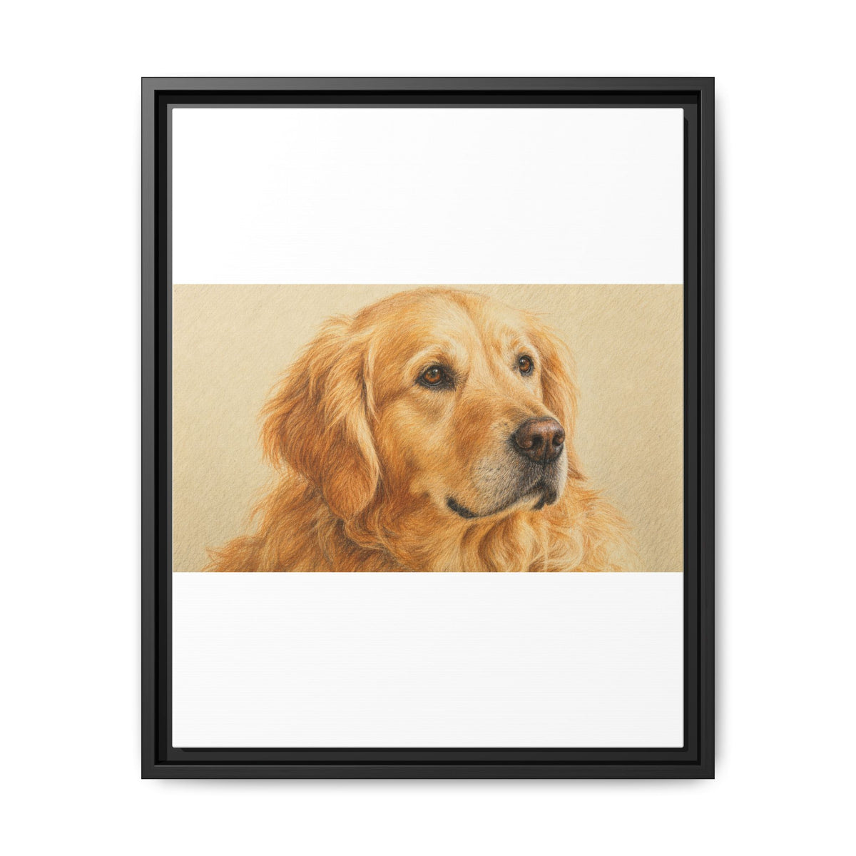 Custom Pet Portrait — Colored Pencil Sketch — Framed Canvas