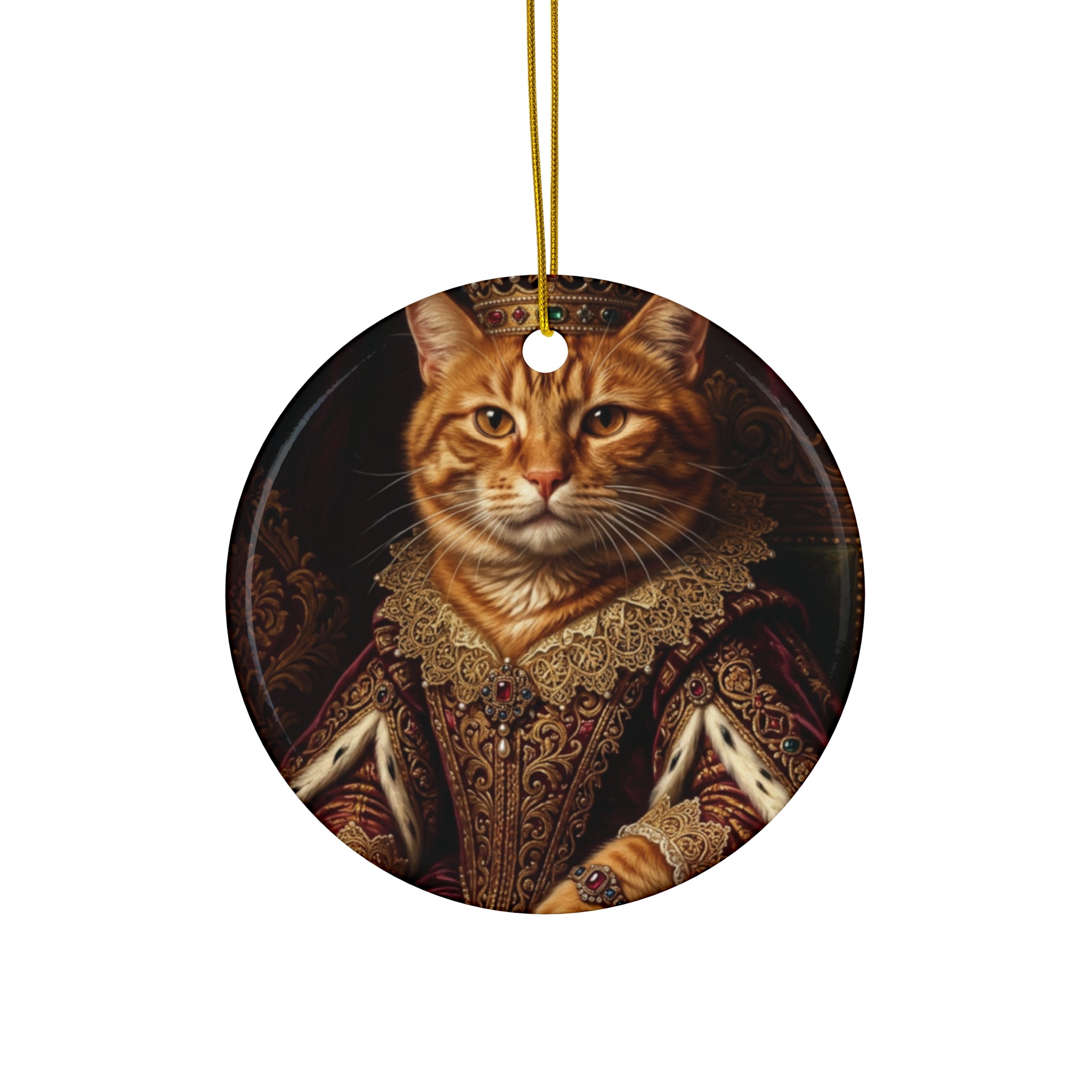 Custom Pet Portrait Ornament — Renaissance Royal