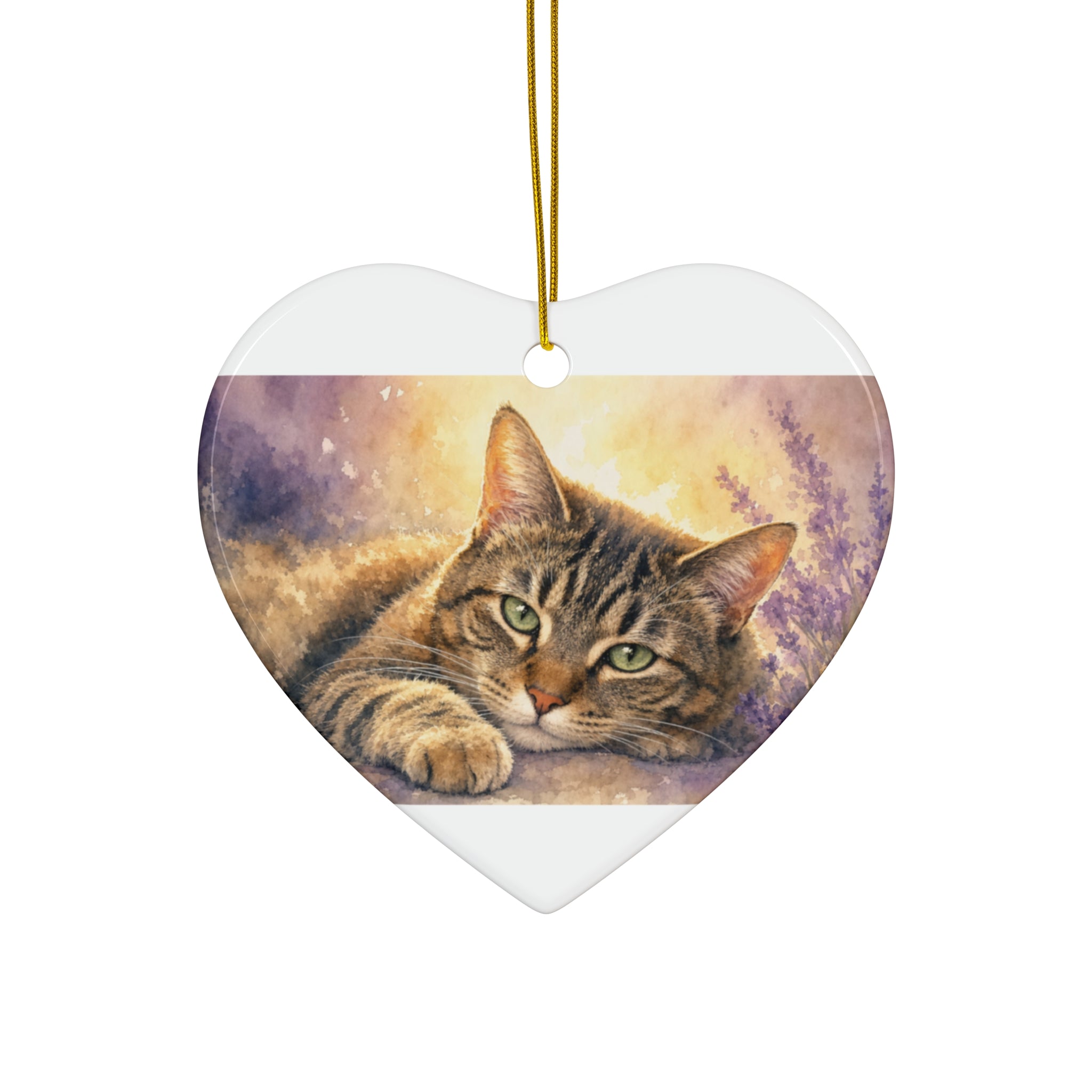 Memorial Pet Portrait — Ceramic Heart Ornament