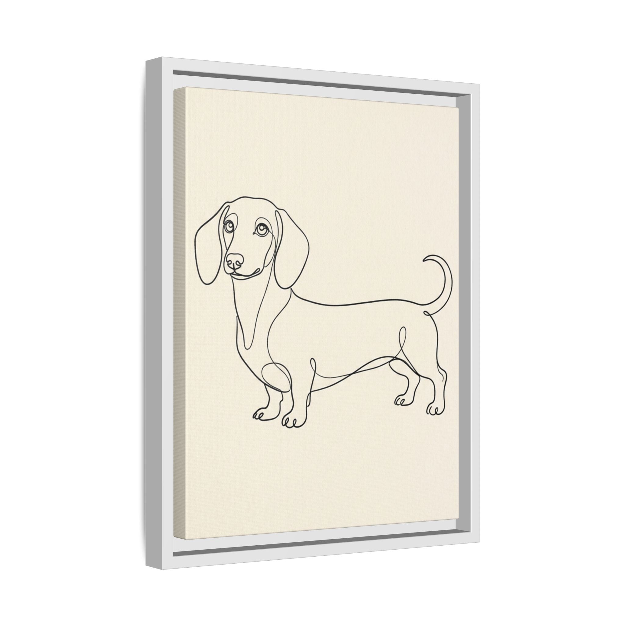 Custom Pet Portrait — Minimalist Line Art — Framed Canvas