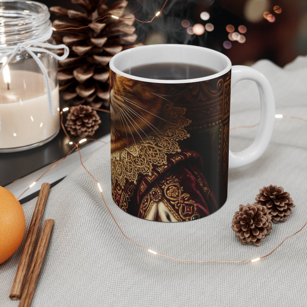 Custom Pet Portrait Mug — Renaissance Royal — 11oz