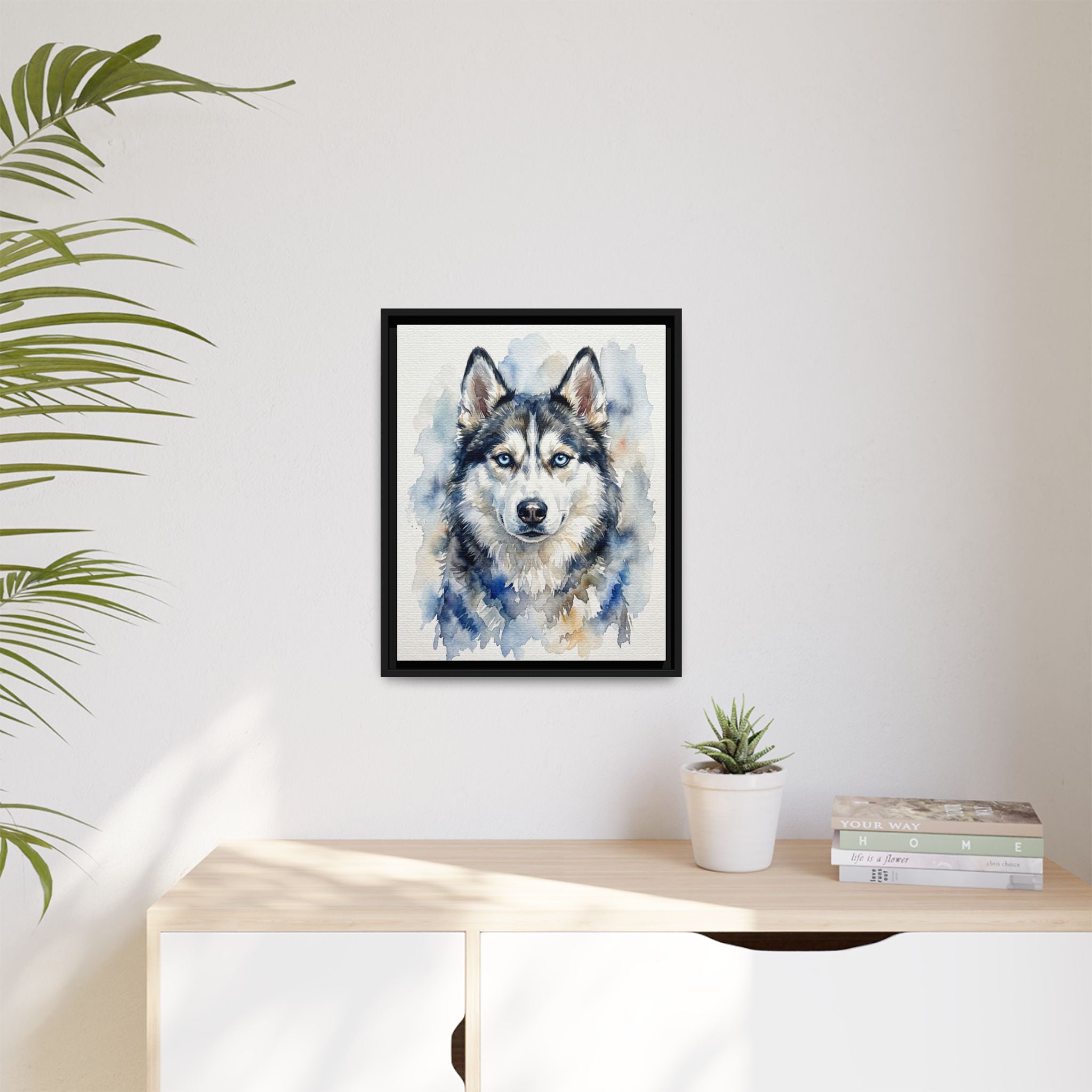 Memorial Pet Portrait — Gentle Watercolor — Framed Canvas