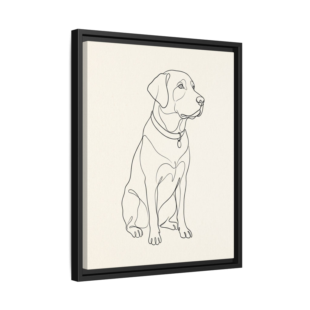 Custom Pet Portrait — Minimalist Line Art — Framed Canvas