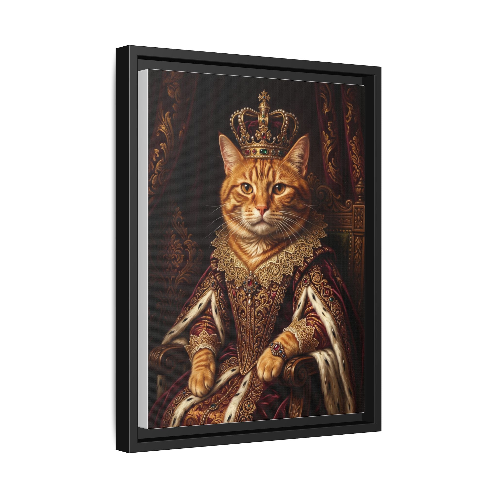 Custom Pet Portrait — Royal Knight — Framed Canvas