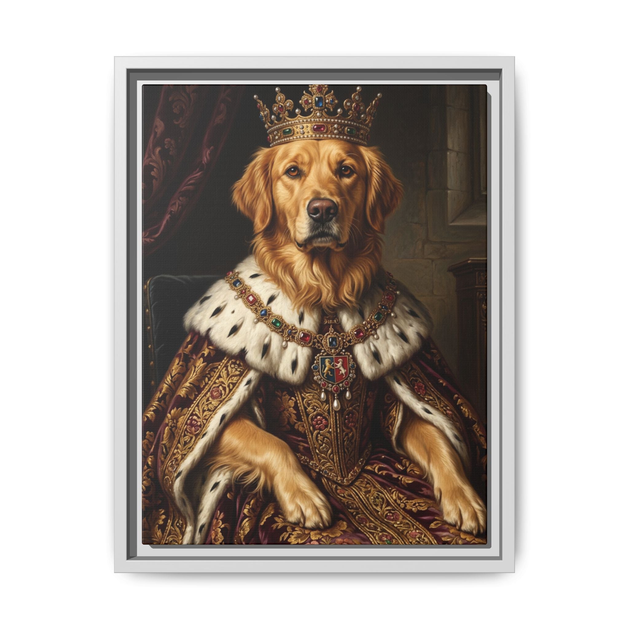 Custom Pet Portrait — Renaissance Royal — Framed Canvas