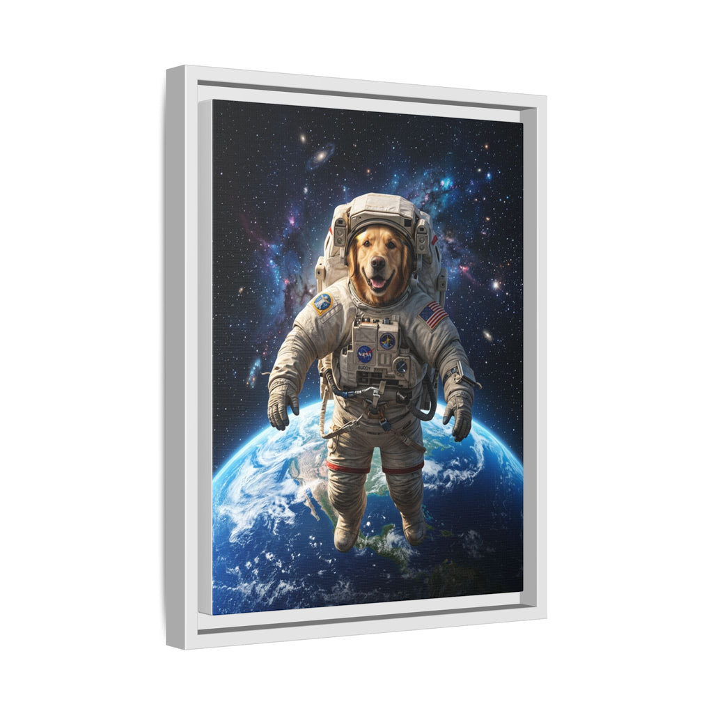 Custom Pet Portrait — Astronaut — Framed Canvas