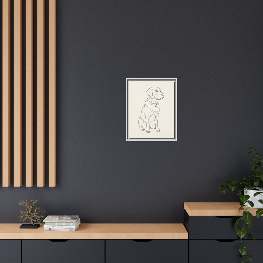 Custom Pet Portrait — Minimalist Line Art — Framed Canvas