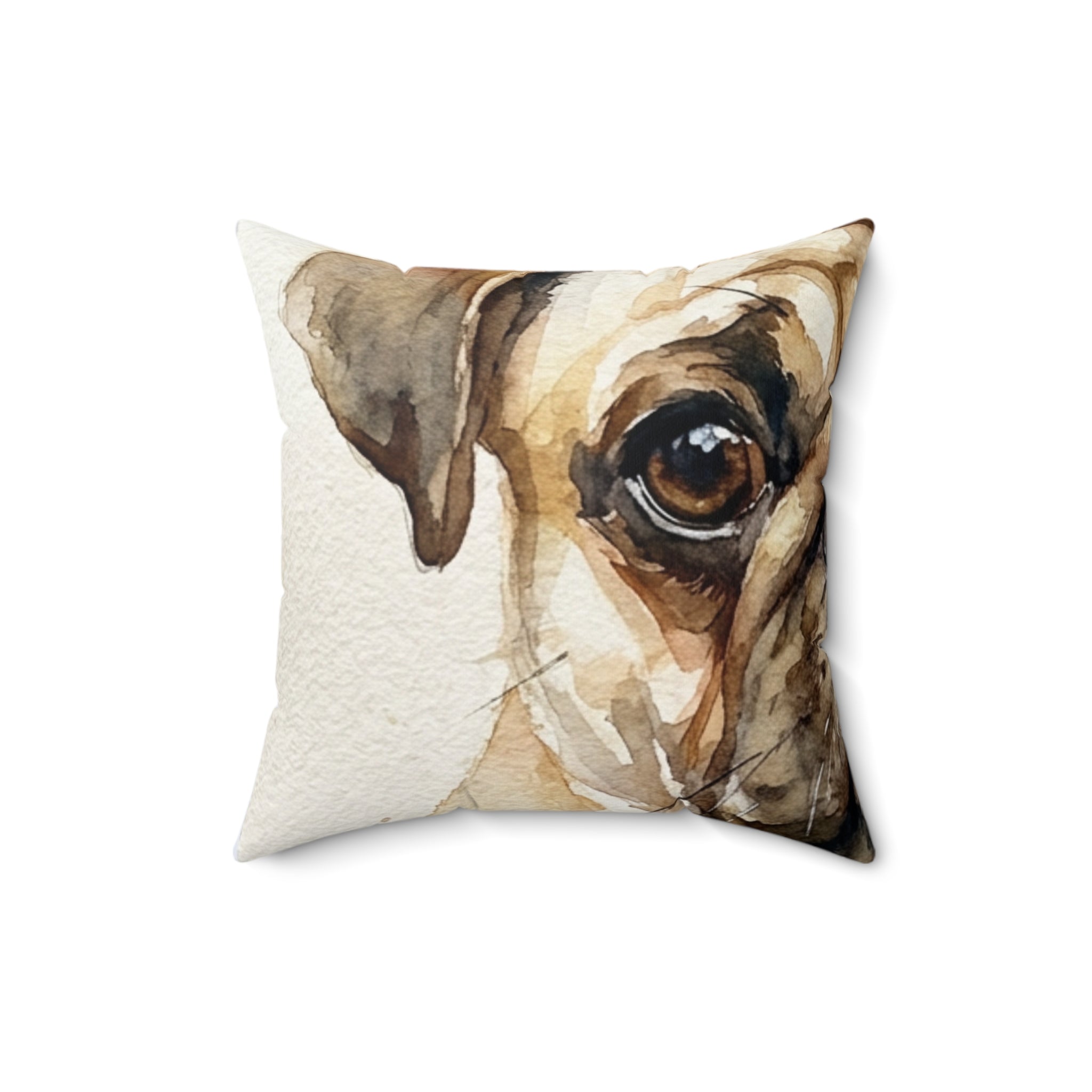 Custom Pet Portrait Pillow — Watercolor