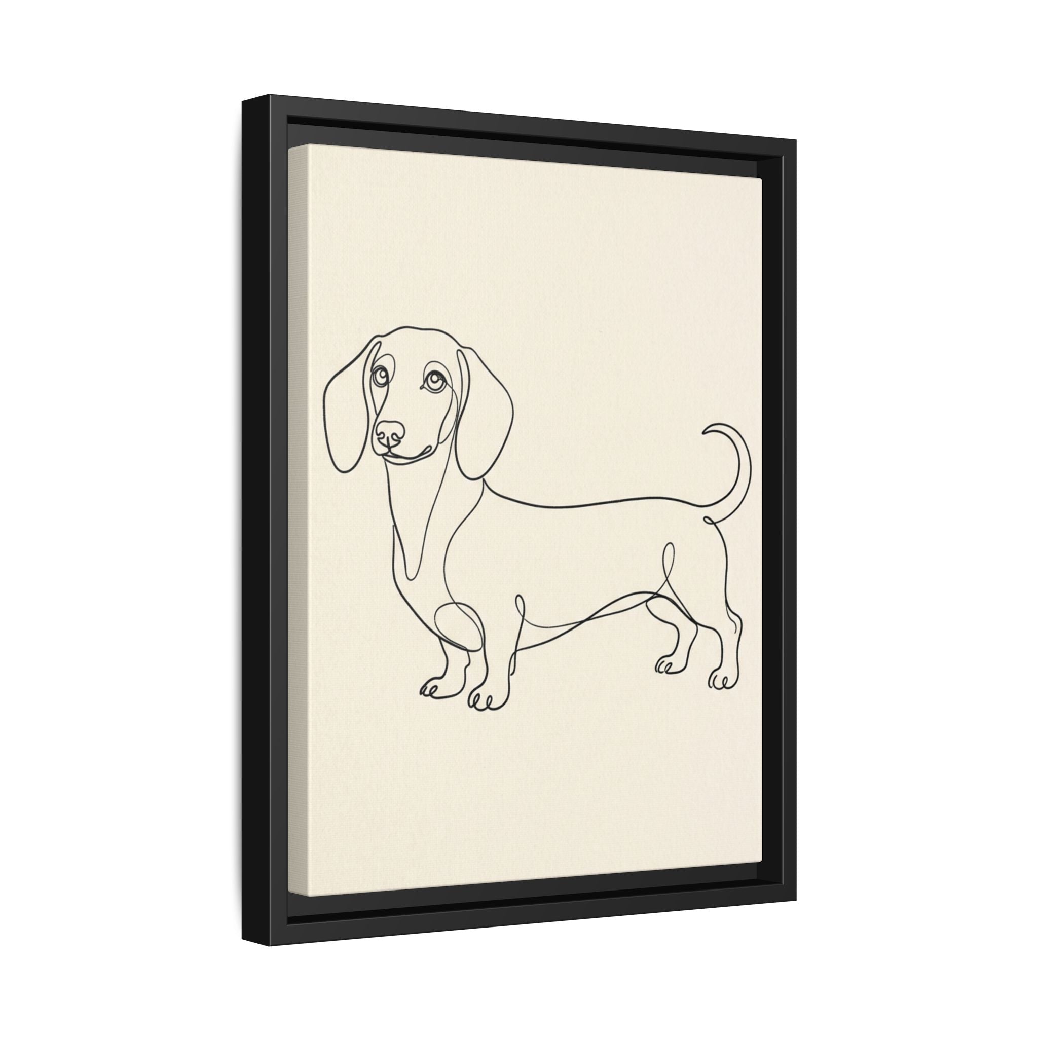 Custom Pet Portrait — Minimalist Line Art — Framed Canvas