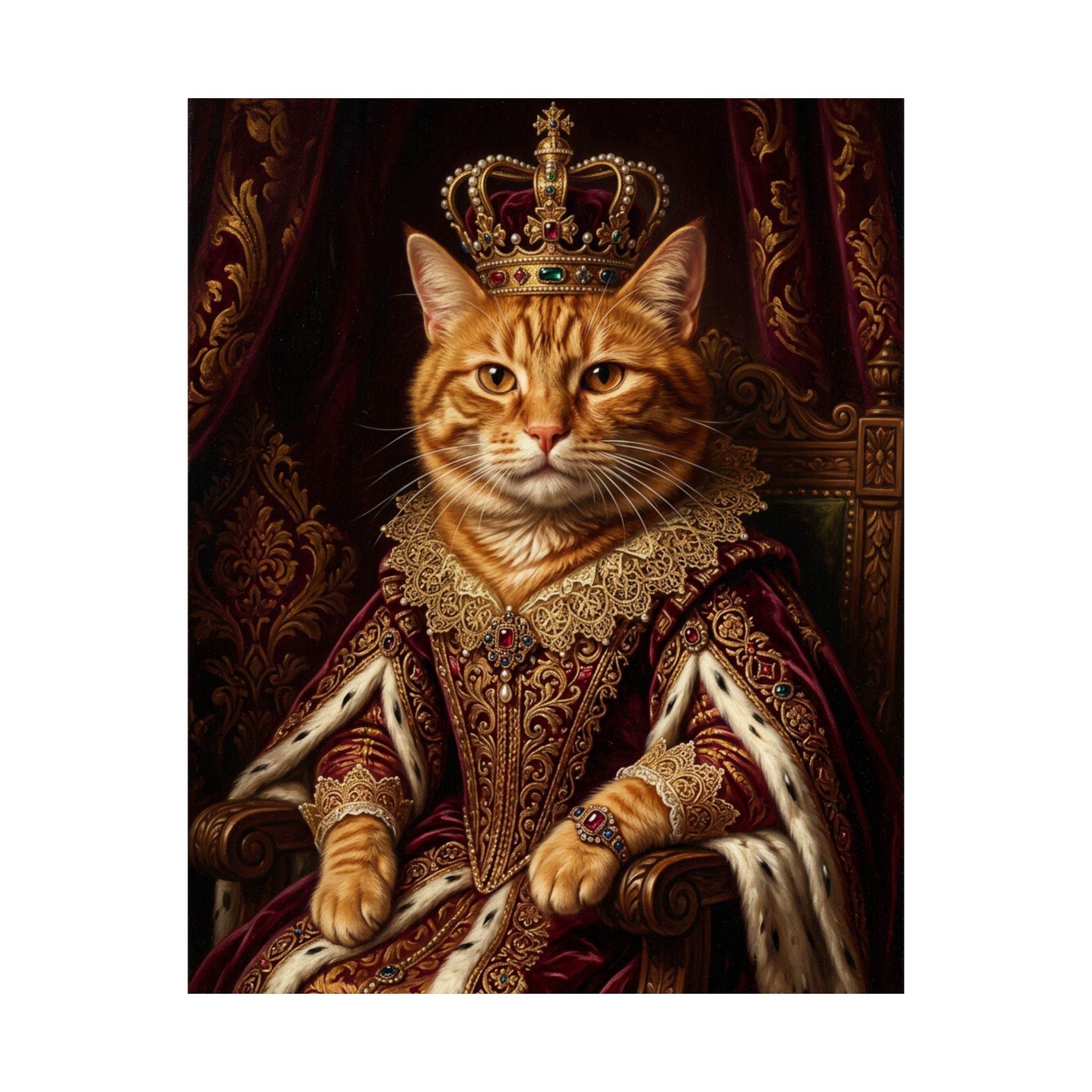 Custom Pet Portrait Poster — Renaissance Royal — Matte