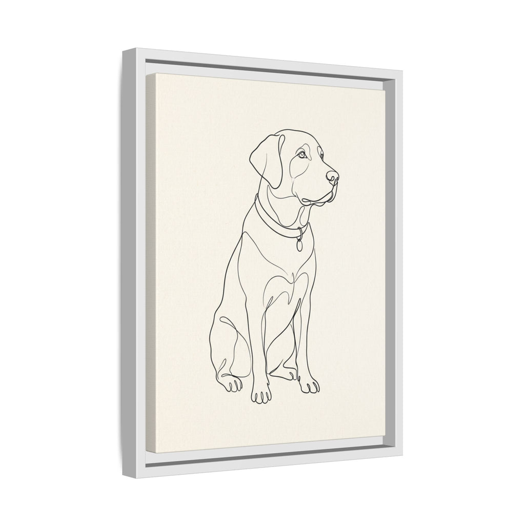Custom Pet Portrait — Minimalist Line Art — Framed Canvas