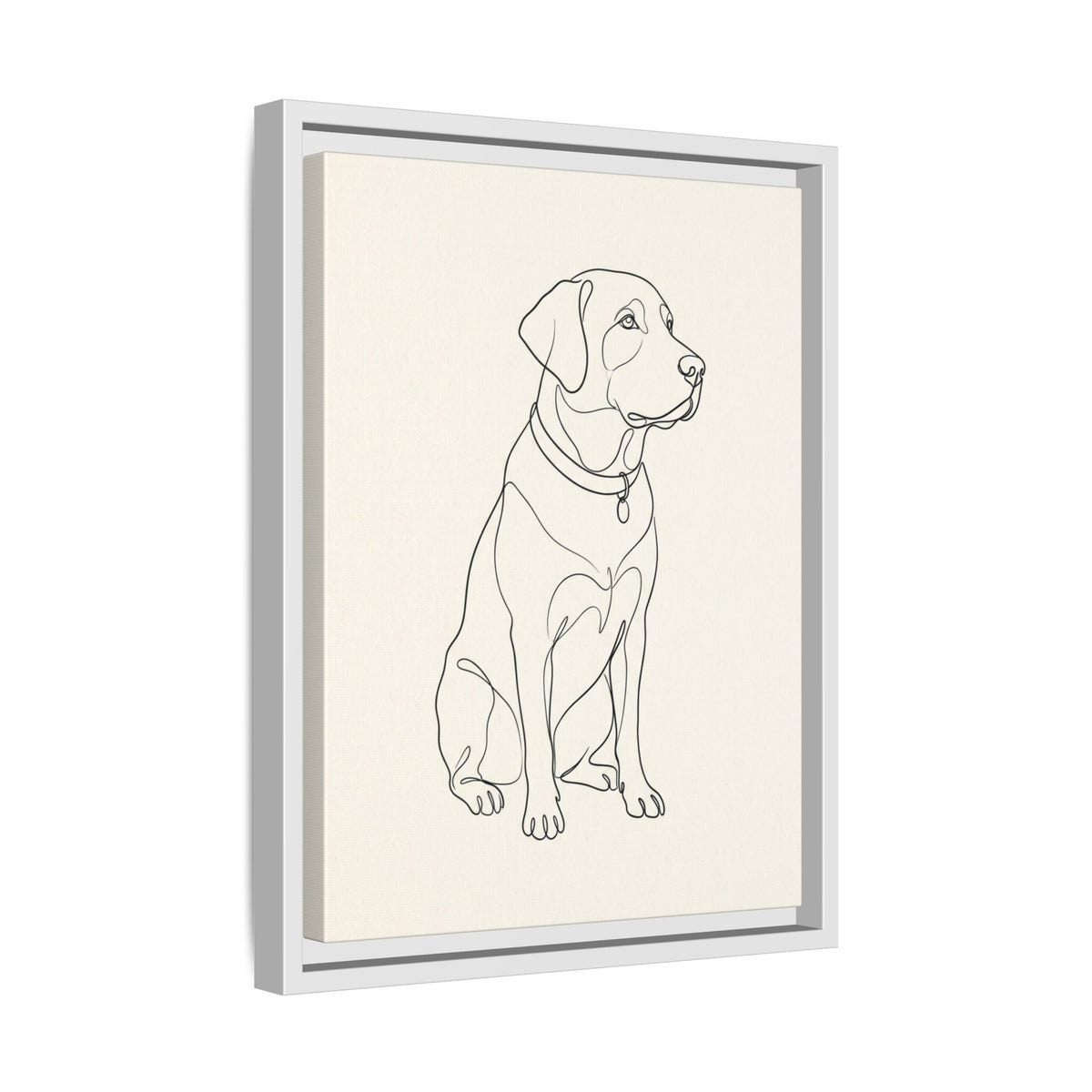 Custom Pet Portrait — Minimalist Line Art — Framed Canvas