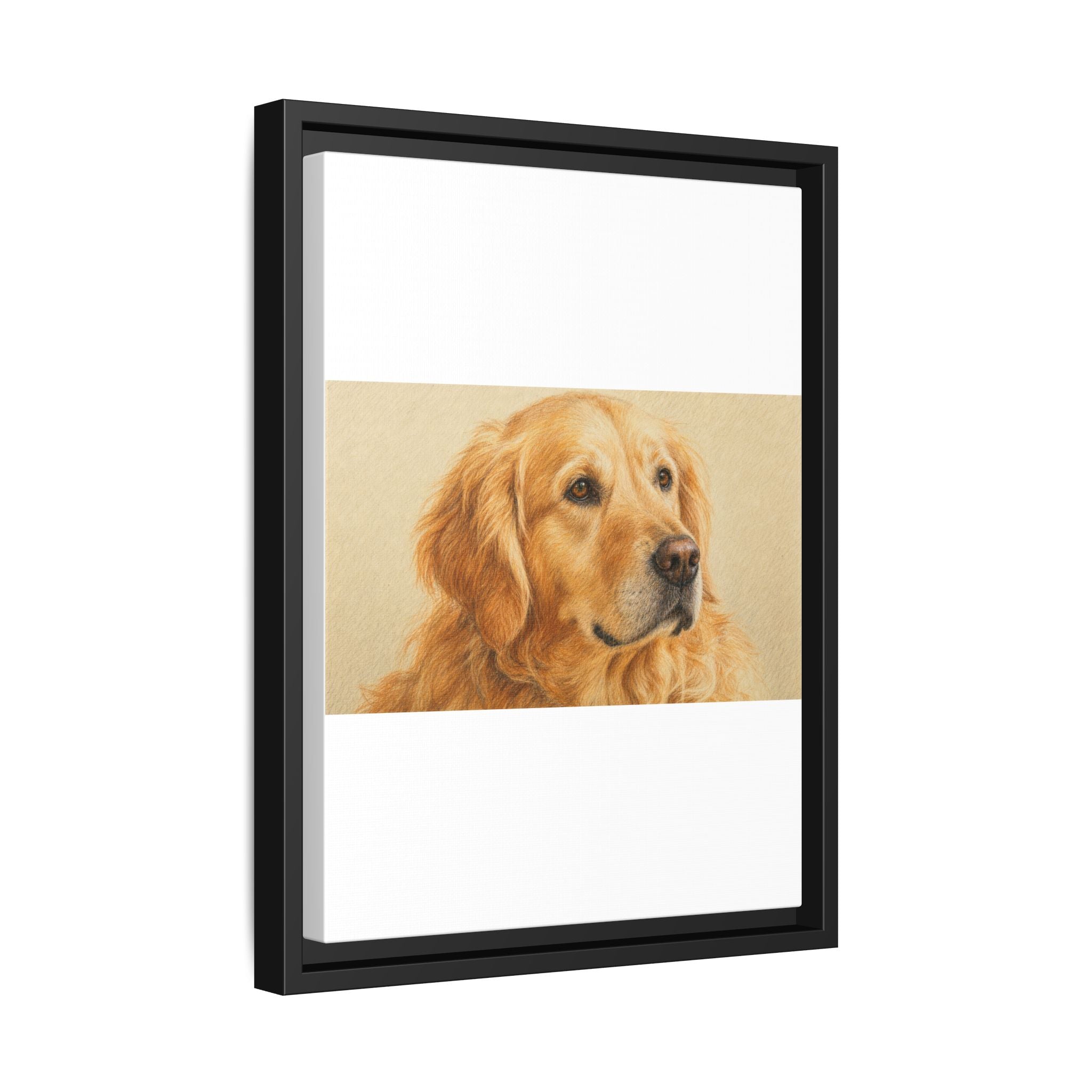Custom Pet Portrait — Colored Pencil Sketch — Framed Canvas