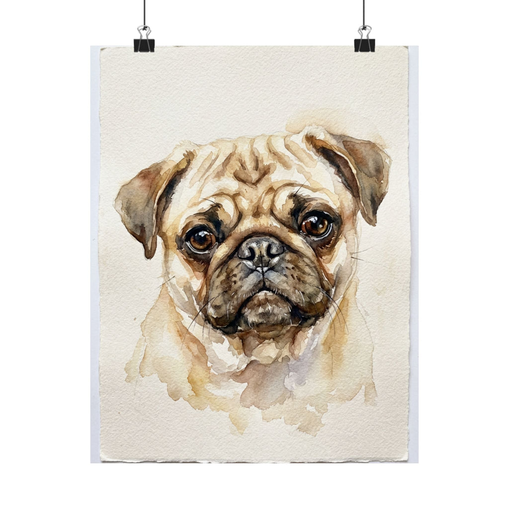 Custom Pet Portrait Poster — Watercolor — Matte